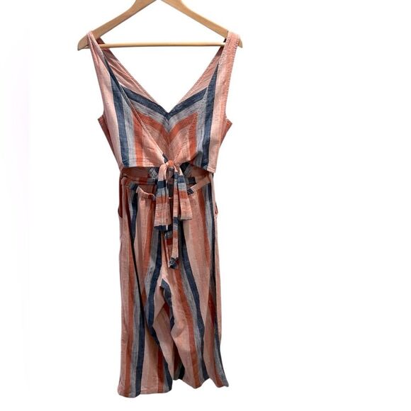 Lucky Brand V-Neck Striped Jumpsuit Multicolored Size Small - Picture 8 of 11